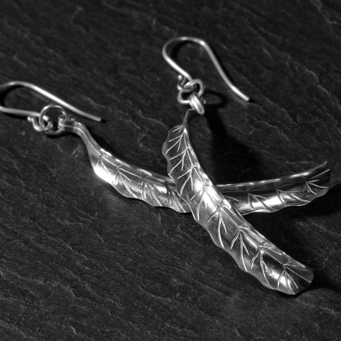 Fern Argentium Silver Earrings